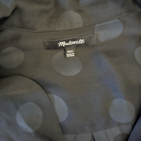 Madewell black polka dot blouse - Picture 2 of 3